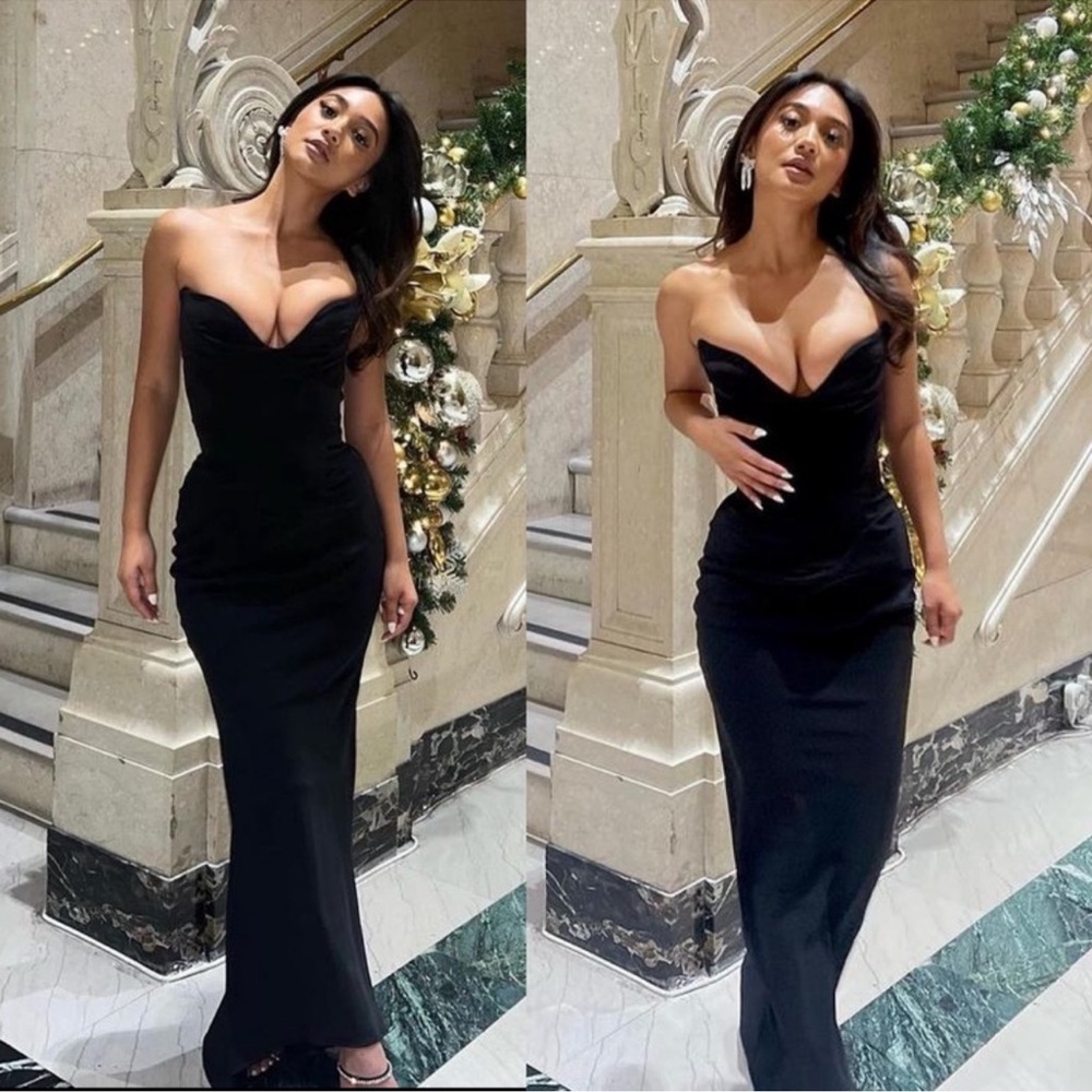 House of CB Black Strapless Gown